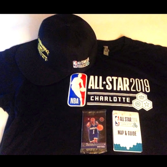 NBA Collector's Memorabilia RARE Gift Set: Trading Cards, All-Star Hat, T-Shirt - Picture 2 of 8